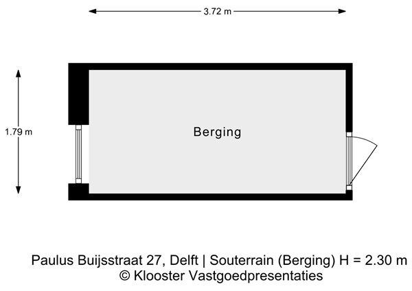 Plattegrond - Paulus Buijsstraat 27, 2613 HL Delft - Paulus Buijsstraat 27_Souterrain (Berging).jpg